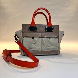 Rag & Bone New York Canvas & Leather Satchel – Red Handles